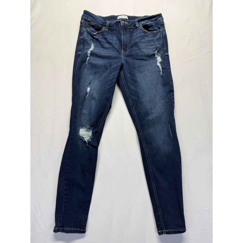Studio Blue Jeans Womens 30 Blue Denim Cotton Mid Rise Distressed Skinny Leg
